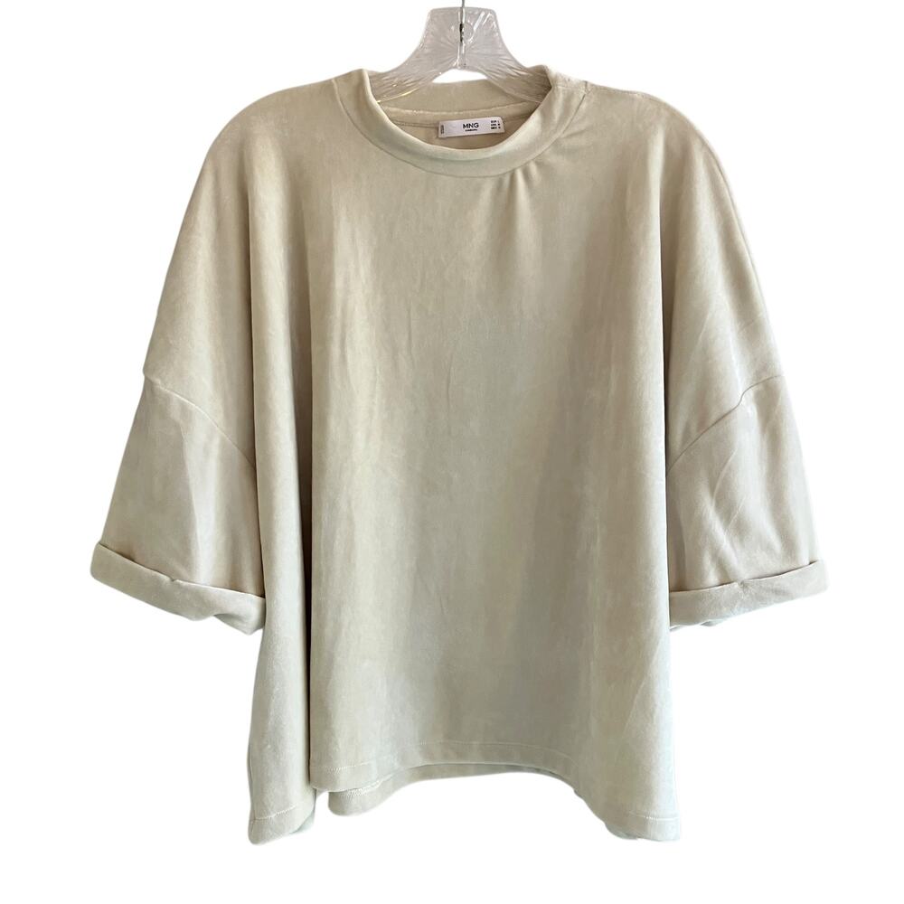 MNG Casual Velour Oversized Top M Boxy Elegant Old Money Boxy Drop Shoulder